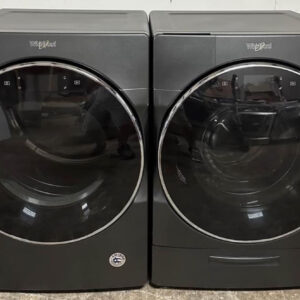 Home ge 24 inch front load smart washer with 5.0 cu. ft. capacity ft 24 inch gas smart dryer with 7.4 cu. ft. capacity, wifi enabled