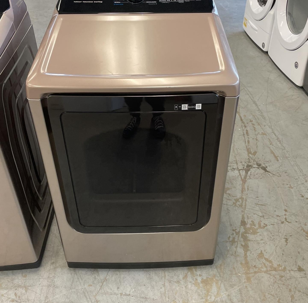 samsung 5.0 cu. ft. top load washer with active water jet in champagne ft 7.4 cu. ft. electric dryer with sensor dry in champagne samsung 5.0 cu. ft. top load washer with active water jet in champagne ft 7.4 cu. ft. electric dryer with sensor dry in champagne