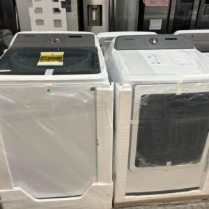 Home samsung 5.0 cu. ft. top load washer with active water jet in champagne ft 7.4 cu. ft. electric dryer with sensor dry in champagne