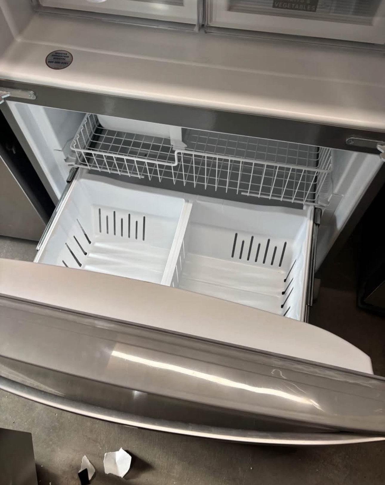 whirlpool 26.8 cu. ft. french door refrigerator with a fingerprint resistant stainless steel finish and exterior filtered ice and water dispenser