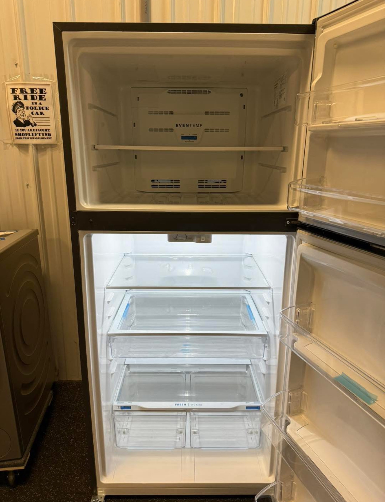 frigidaire 20.4 cu. ft. freestanding top freezer refrigerator with a stainless steel finish. frigidaire 20.4 cu. ft. freestanding top freezer refrigerator with a stainless steel finish.